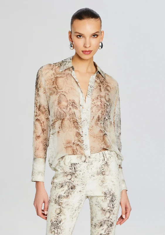Milena Silk Blouse Monochromatic Office Style