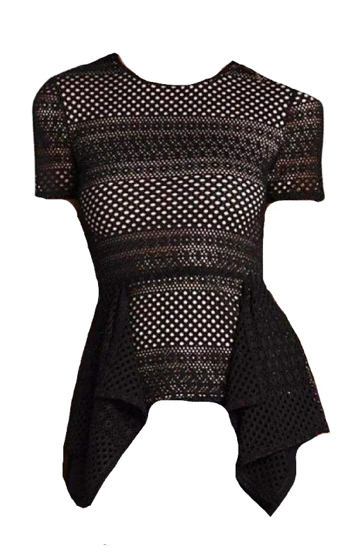 Vicktoria Mixed-Knit Peplum Top Relaxed Women's 