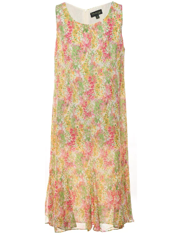 Floral Print Dress - XL Geometric