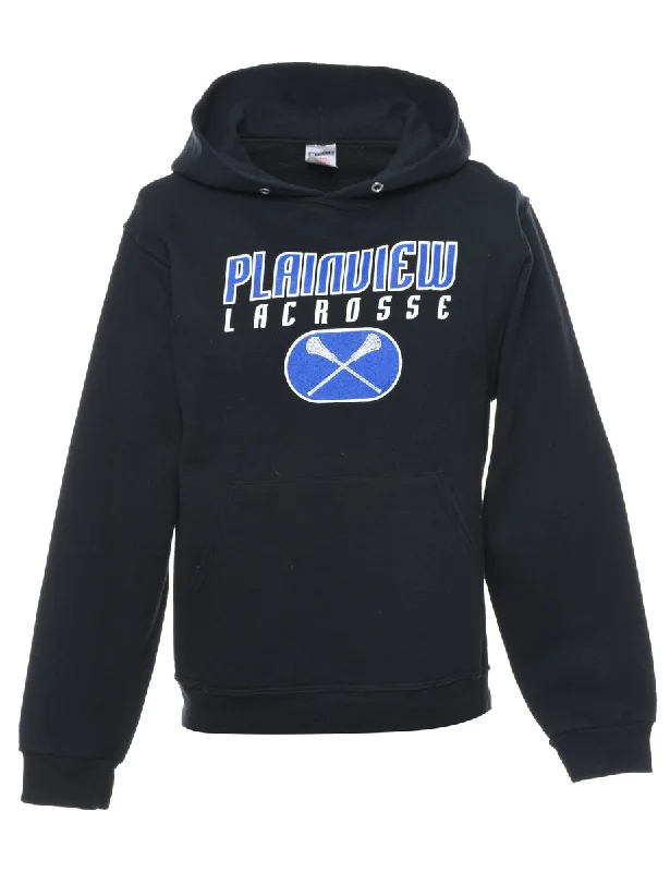 Black Plainview Lacrosse Hoodie - S Laid - back Women's Style