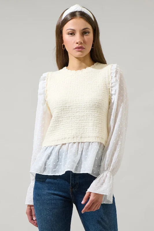 Ruffle Sweater Vest Top Edgy Women's Punk