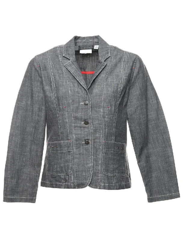 Button Front Blazer - M Minimalist Women's Casual