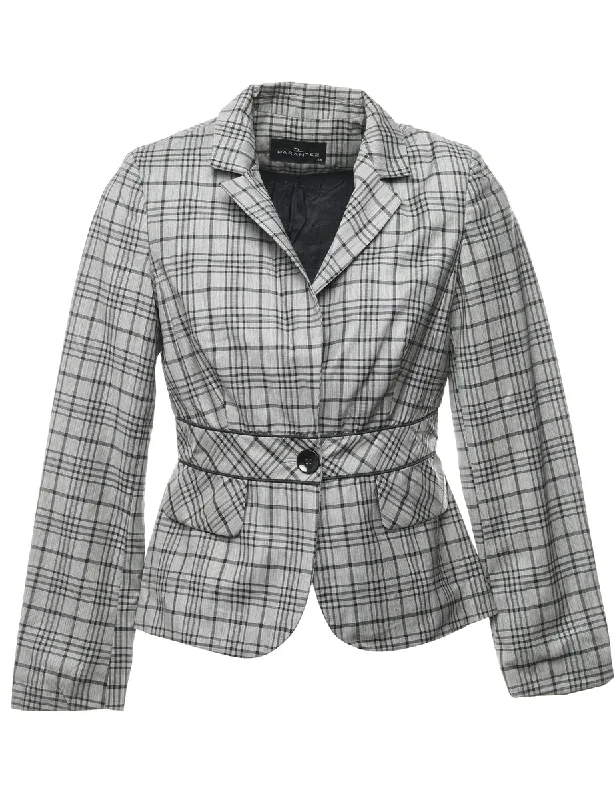Checked Grey Blazer - S Business