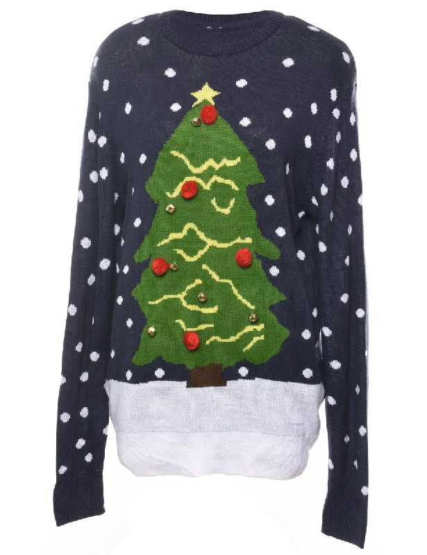 Navy Christmas Jumper - L French