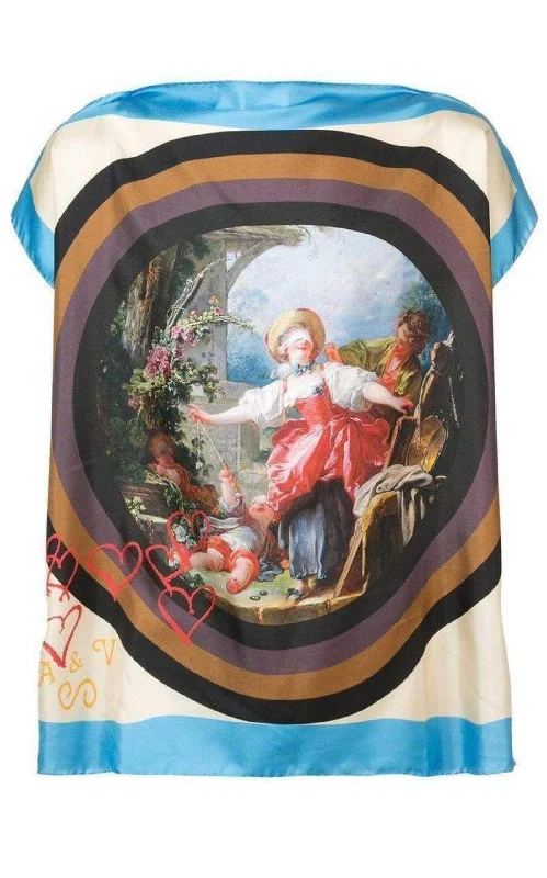 Blue Fragonard Square Unisex T-shirt Monochromatic All - in - one