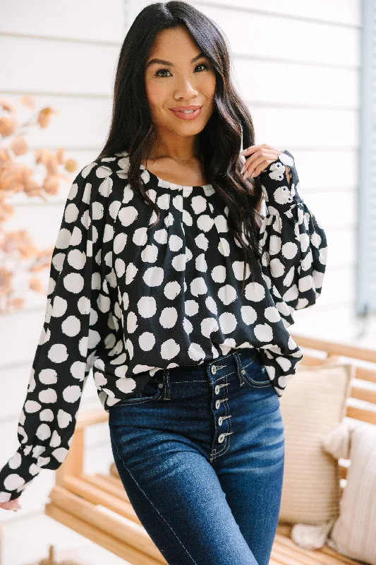 Get Together Black Polka Dot Blouse Rugged Women's Outdoor 