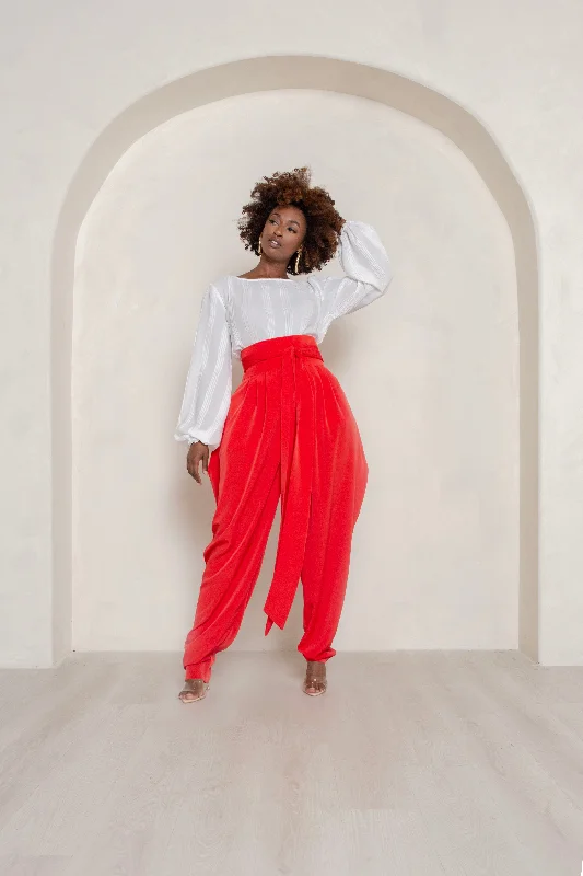 Pleated Crop Blouse - Jibri Luxurious Women's High -  end