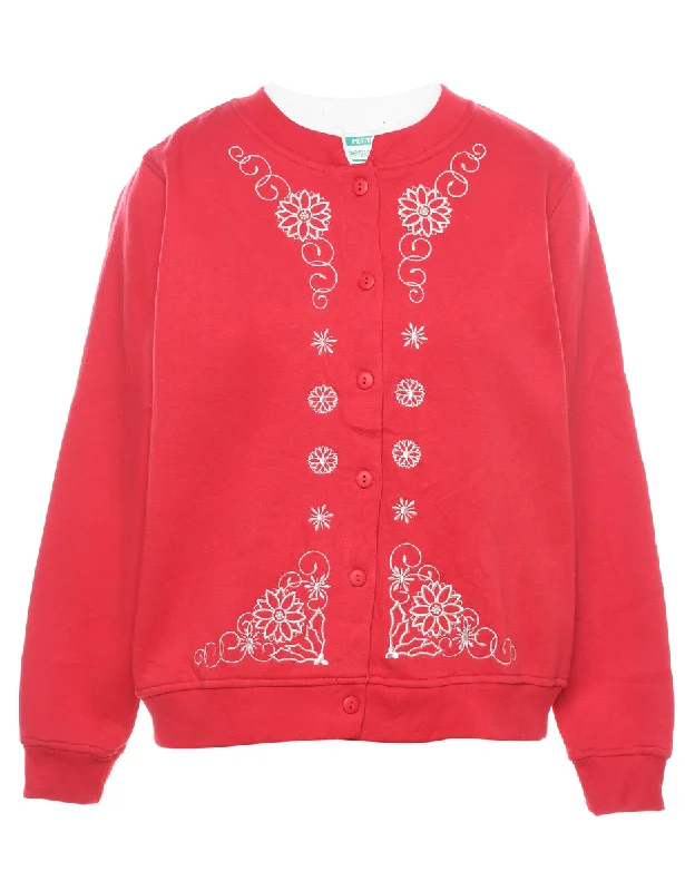 Red Christmas Sweatshirt - L Bold Women's Statement