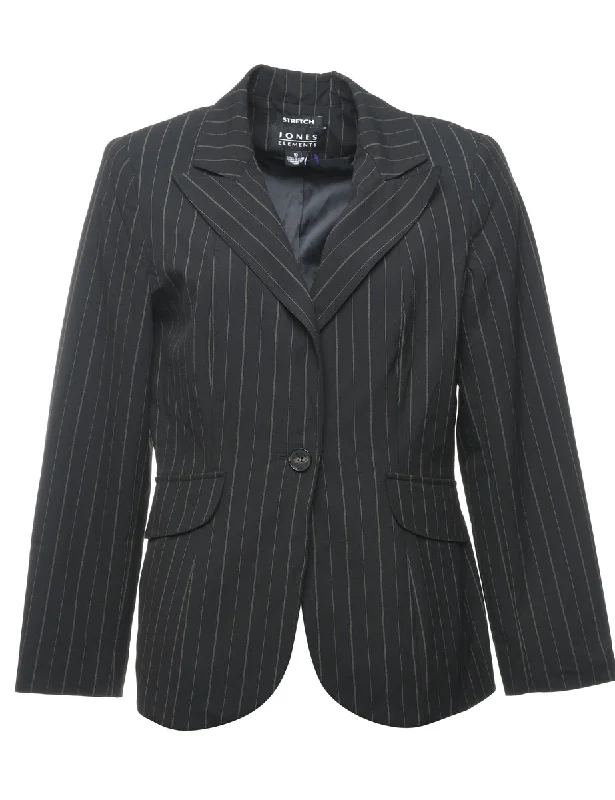 Black Striped Blazer - L Disco