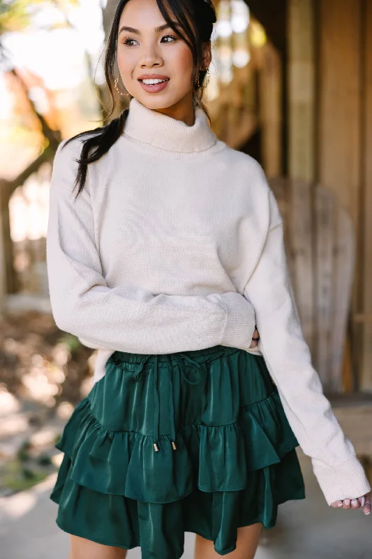 Feeling Your Best Natural White Turtleneck Sweater purpose