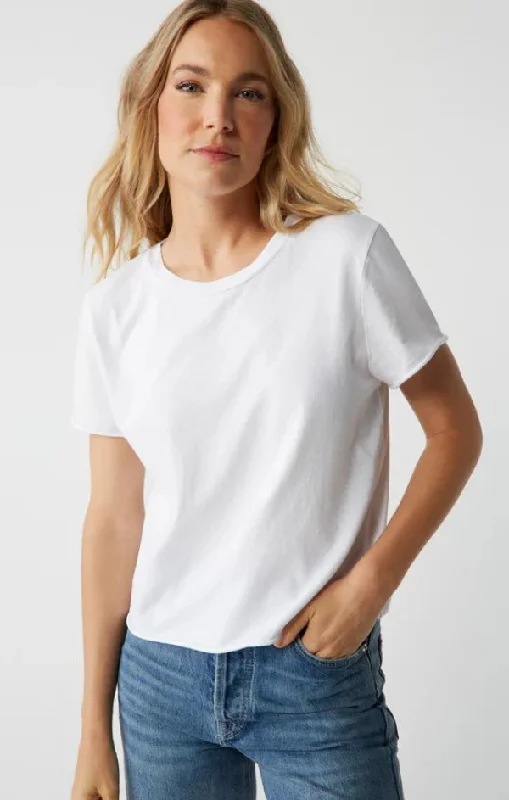 Jackie Raw Edge Crewneck Tee Earthy Women's Hemp - based