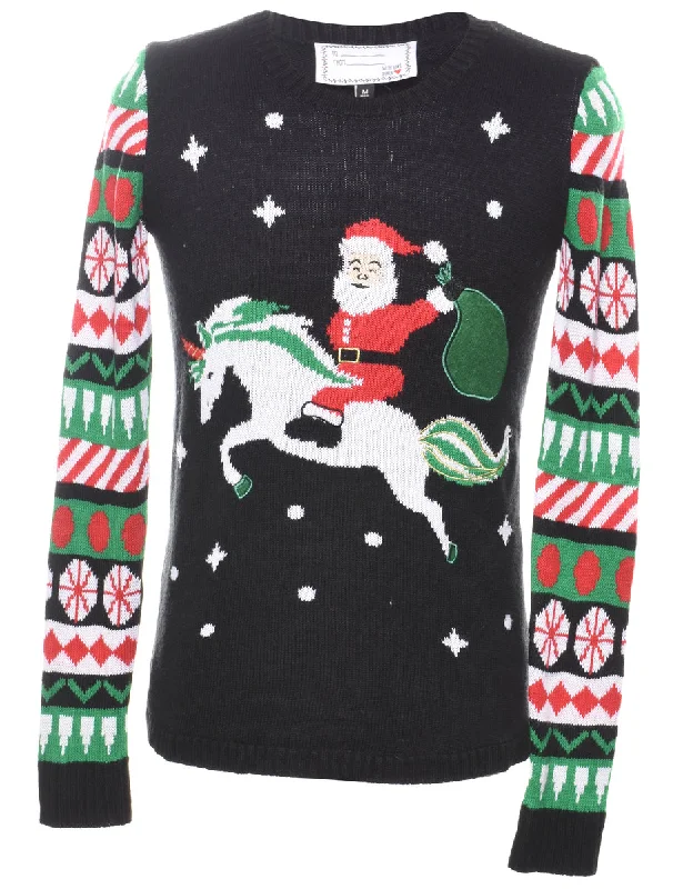 Santa Claus Design Christmas Jumper - M Dynamic Women's High - energy