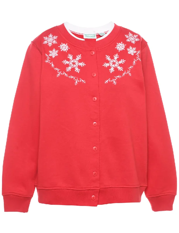 Snowfall Design Christmas Sweatshirt - M Earthy Women's Hemp - based