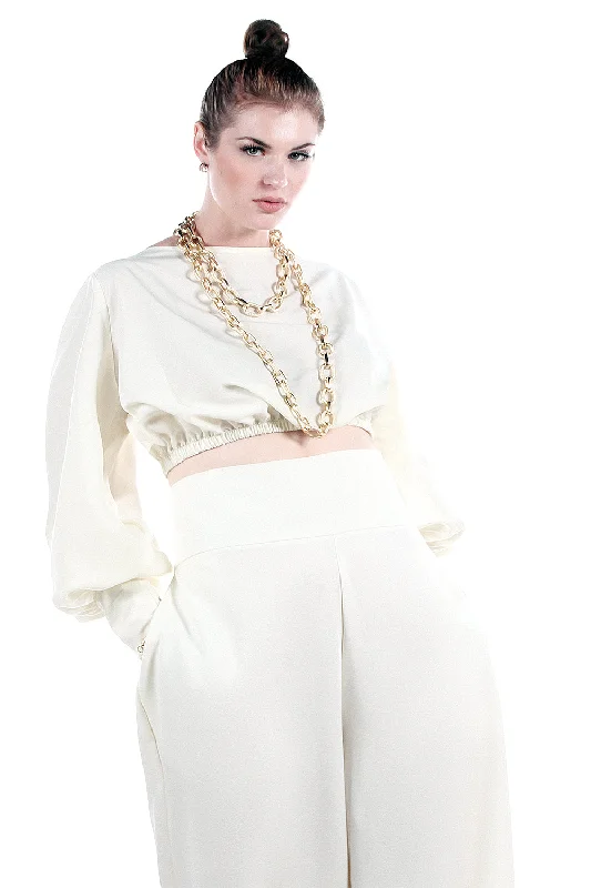 Holiday Rae Crop Blouse- JIBRI Classic Women's Tweed