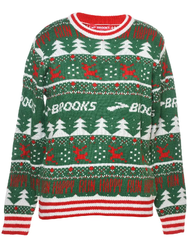 Christmas Tree Design Jumper - S Sleek Women's 