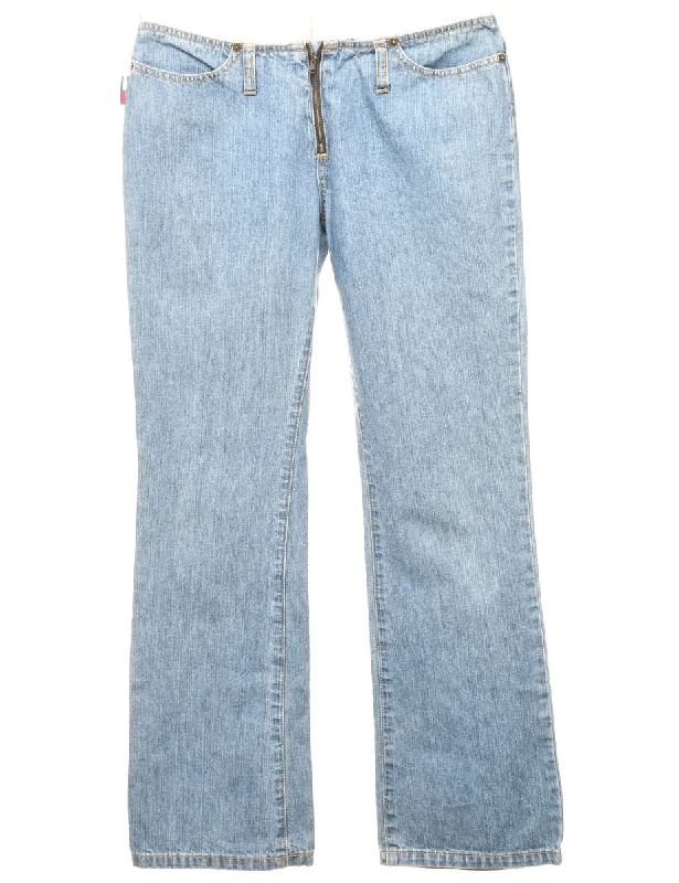 Zip Front Straight Fit Jeans - W30 L30 Contemporary 