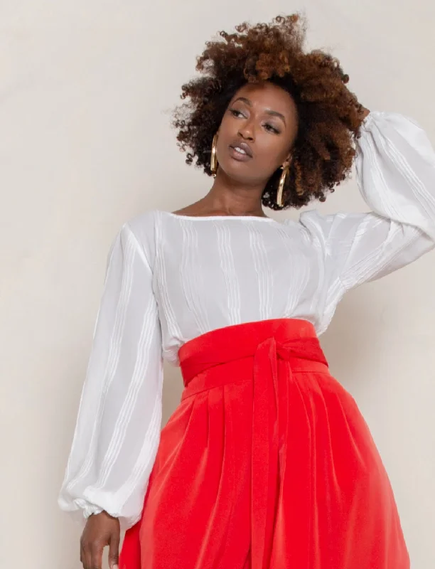 Pleated Crop Blouse- Jibri Unique Women's Upcycled