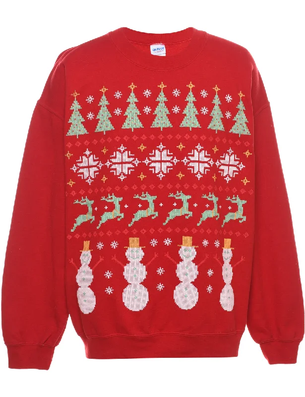 Snowman Christmas Sweatshirt - L Artistic Women's Avant - 