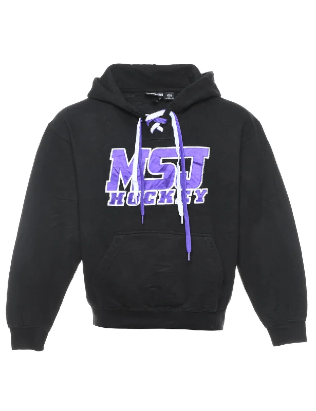 Hockey Patchwork Applique Hoodie - M Athletic Women's High - 