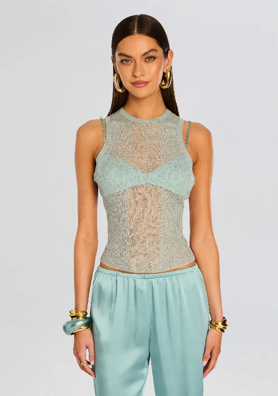 Jori Rib Knit Tank Casual Women's Loose - fitting