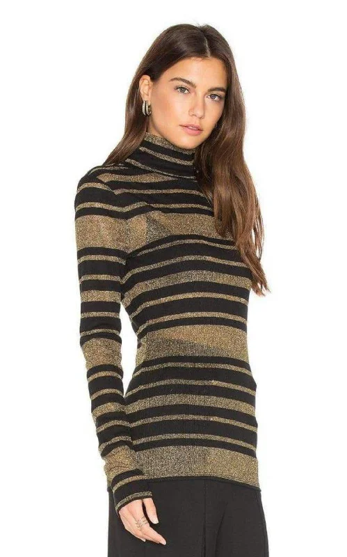 Brinne Black And Gold Combo Tee Sharp Women's Italian