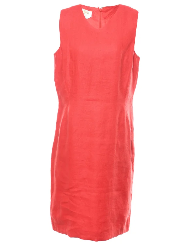 Midi Length Red Dress - L Hip Women's Retro