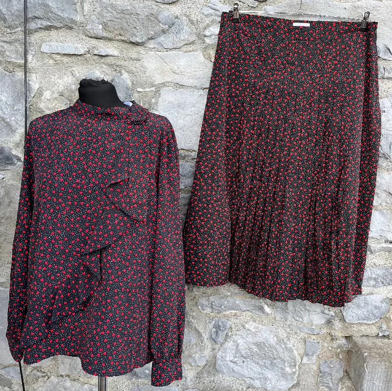 Red hearts blouse&skirt uk 16-18 Sporty Women's Athleisure 