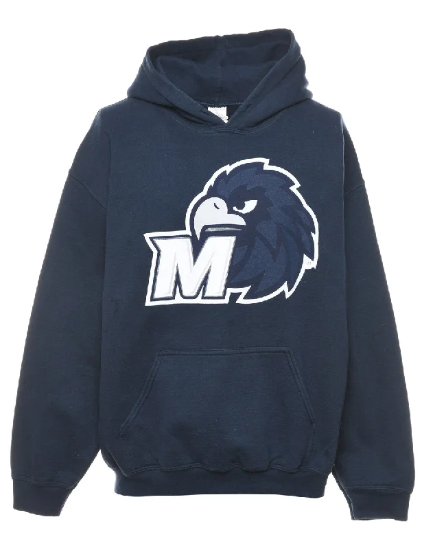 Navy Hoodie - L Laid - back Women's Vibe