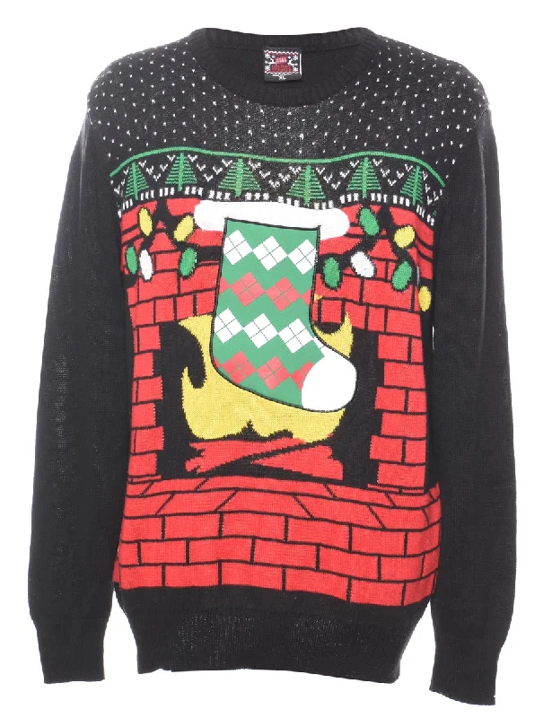Festive Season Christmas Jumper - XL Cool Women's Distressed
