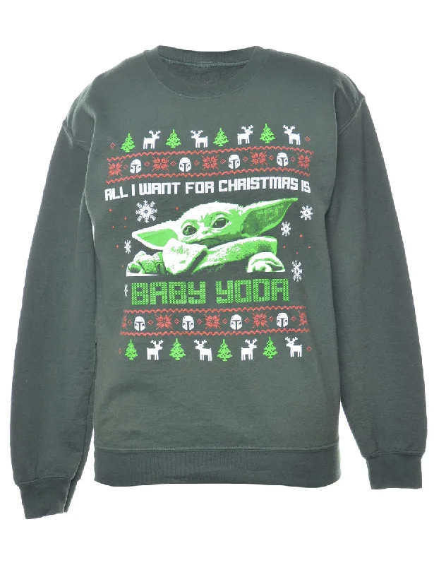 Dark Green Christmas Sweatshirt - S Dynamic Women's Moto