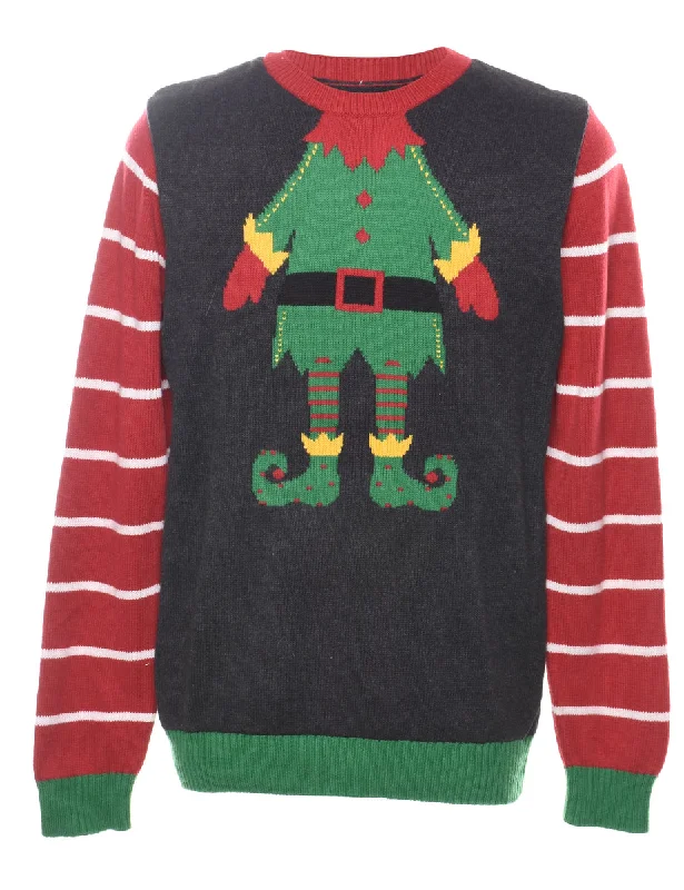 Black Christmas Jumper - L Cashmere