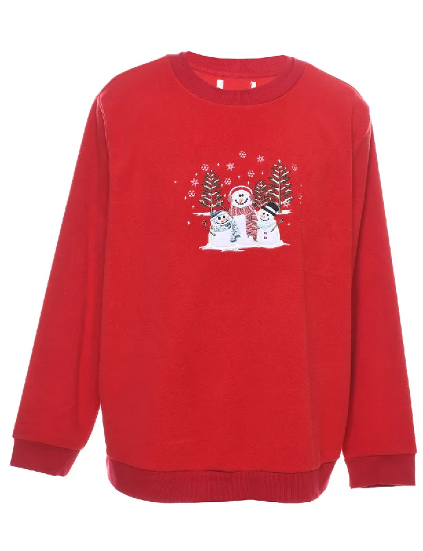 Snowman Christmas Sweatshirt - XL Elegant Women's 