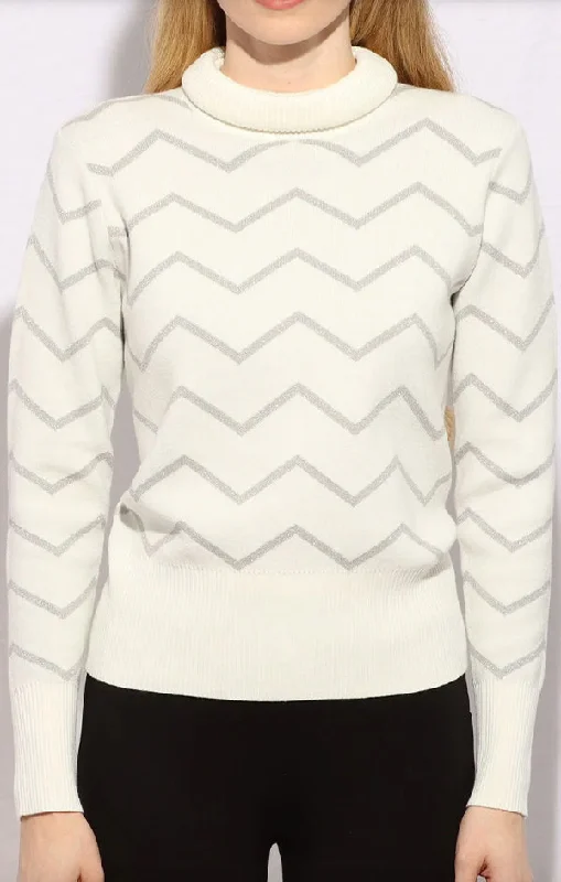 Metallic Zig Zag Turtleneck purpose