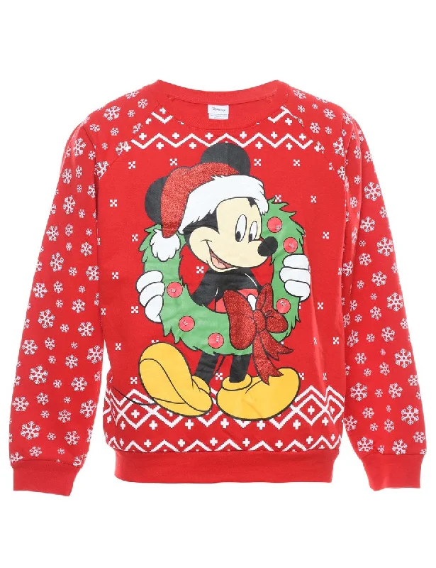 Light Up Mickey Mouse Christmas Sweatshirt - S Confident Women's High - fashion