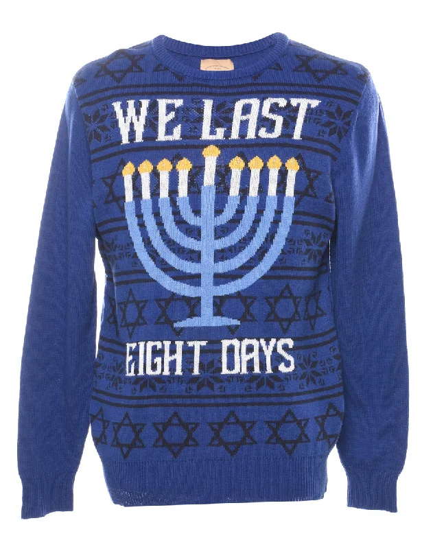 Festive Season Light Up Christmas Jumper - M Traditional Women's Wool