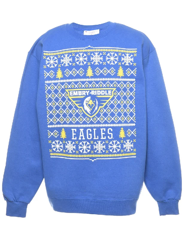 Embry–Riddle Eagles Christmas Sweatshirt - L Laid - back Women's Style