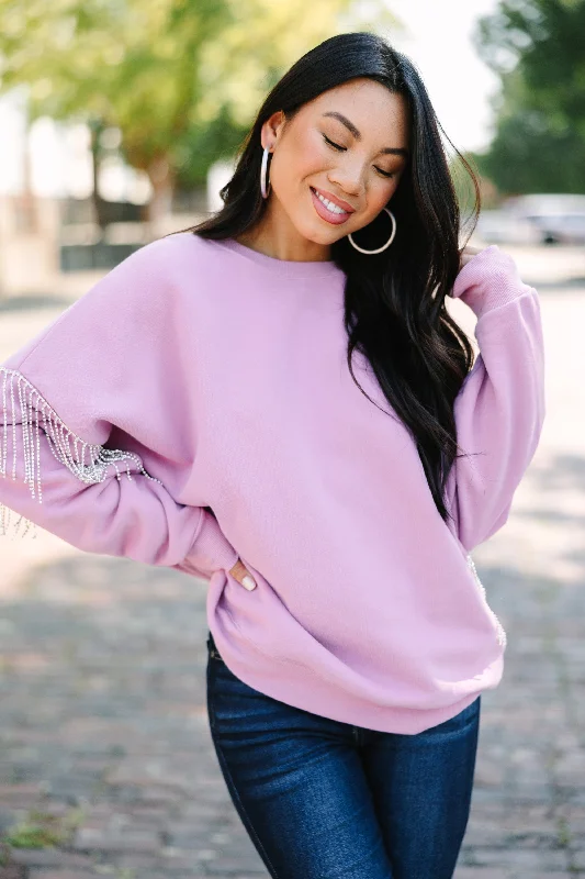 Fate: Ready For The Day Orchid Purple Rhisetone Pullover Cool Women's Skate