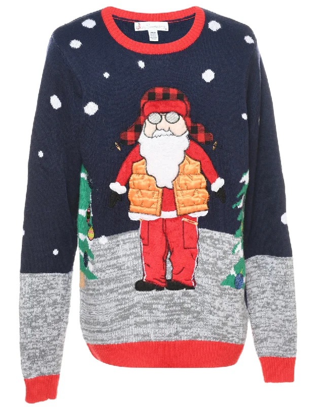 Santa Claus Christmas Jumper - M Elegant Women's Formal 