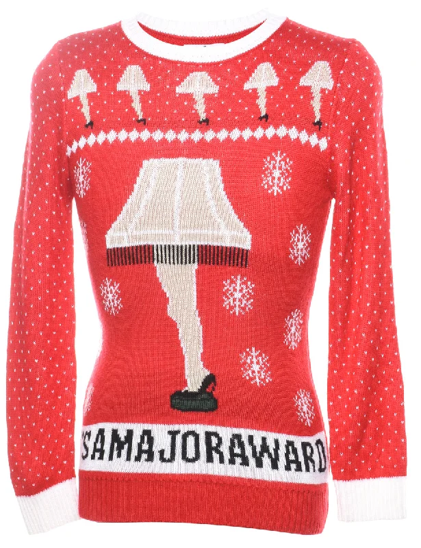 Red Christmas Jumper - S Laid - back Women's Vibe