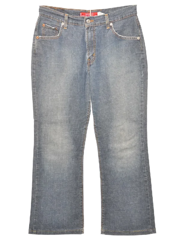 Boot Cut Faded Wash Levi's Jeans - W30 L28 Artistic Women's Hand - painted