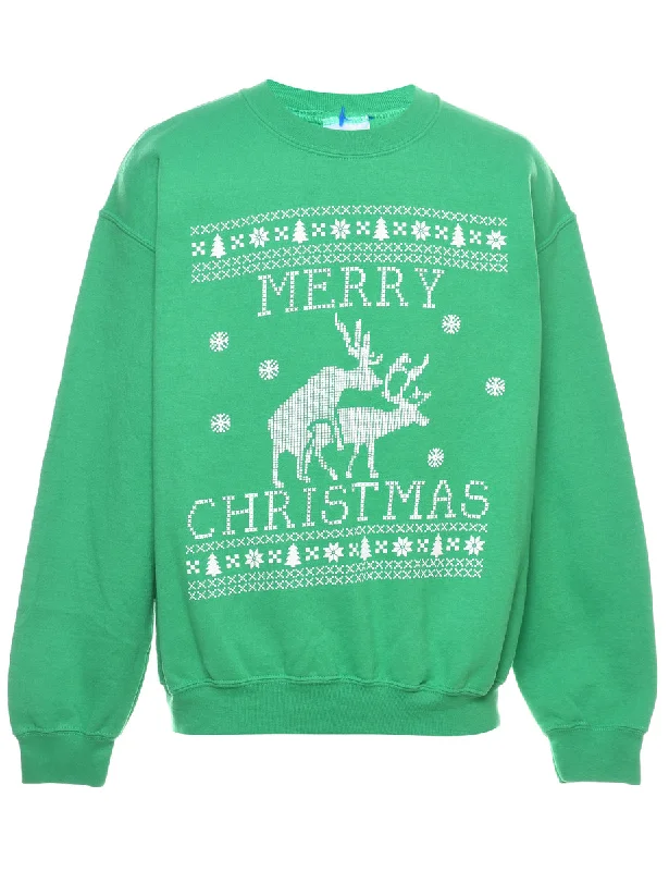Festive Season Christmas Sweatshirt - M Dapper Women's 1920S