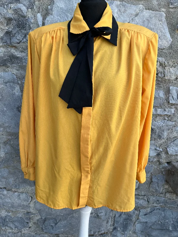 80s blue blouse with a black bow uk 16 Bold Women's Animal Print