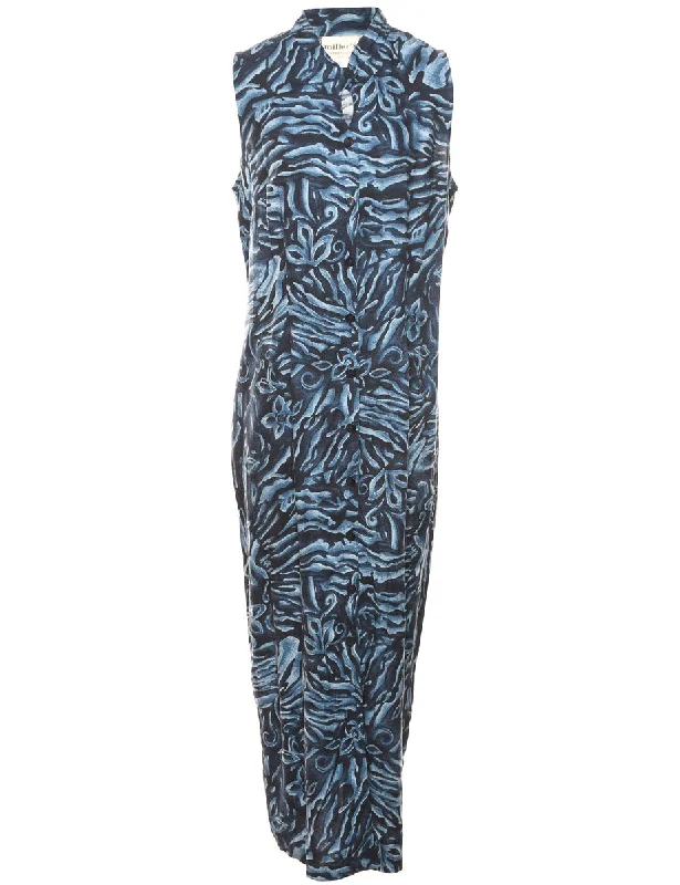 Navy Patterned Dress - XL Confident Women's High - fashion