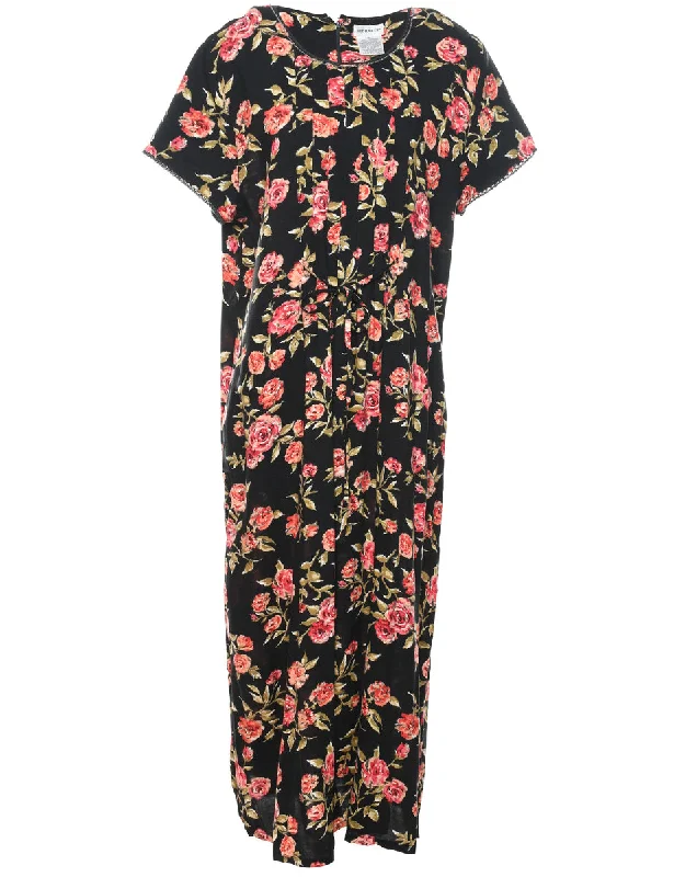Floral Print Dress - XL Earthy Women's Hemp - based