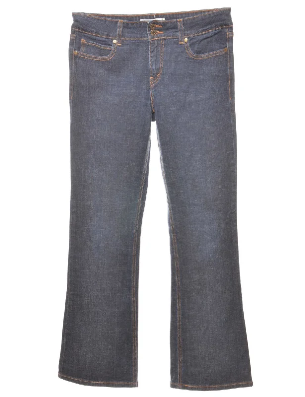 Boot Cut Levi's Dark Wash Jeans - W32 L31 Sleek Women's Metallic