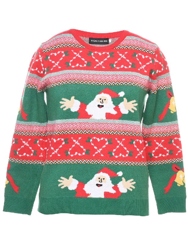 Santa Claus Christmas Jumper - S Trendy Women's Oversized
