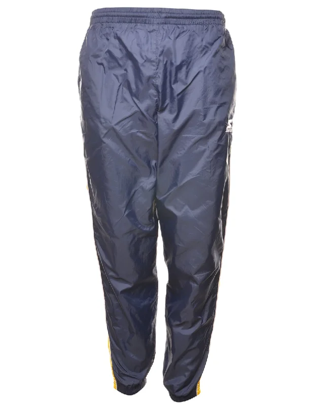Starter Navy Shiny Track Pants - W32 L30 Casual Women's Japanese 