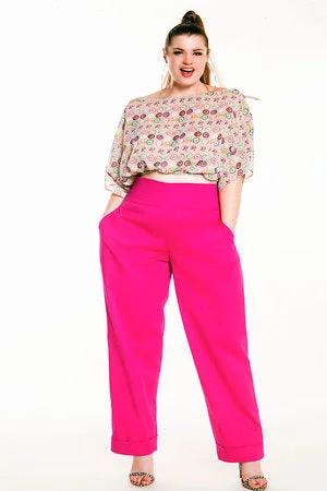 Donut Print Cap Sleeved Crop- JIBRI Dapper Women's Bow - adorned