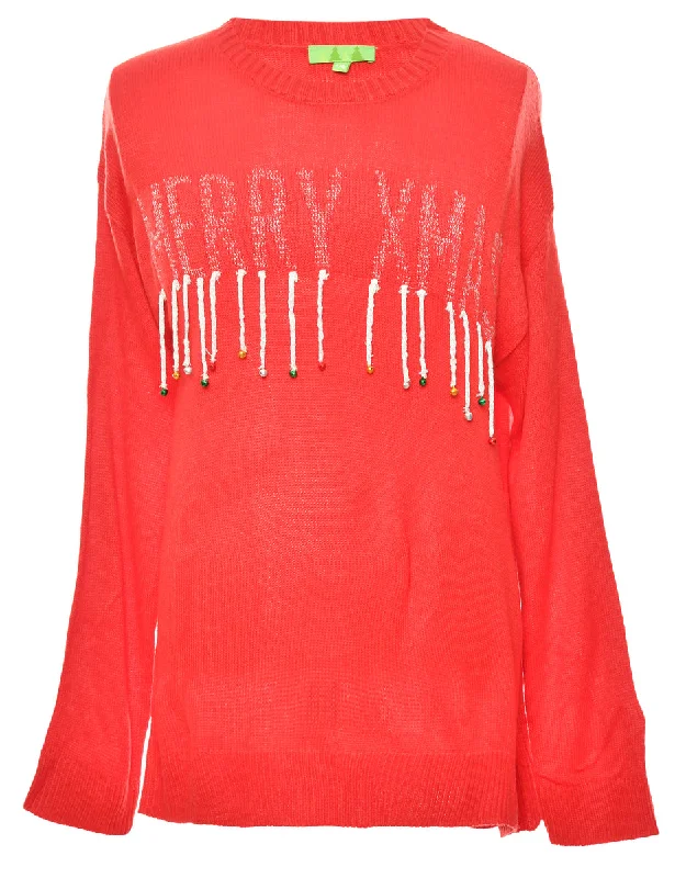 Red  Classic Christmas Jumper - L Refined Women's 