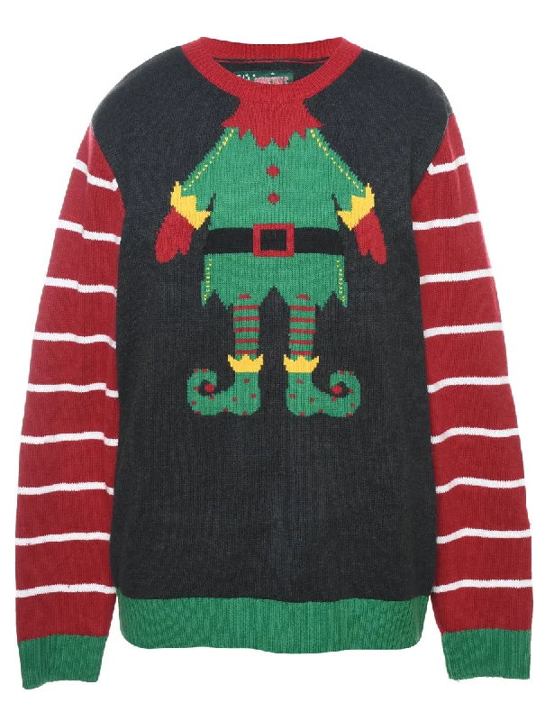 Black Christmas Jumper - L European